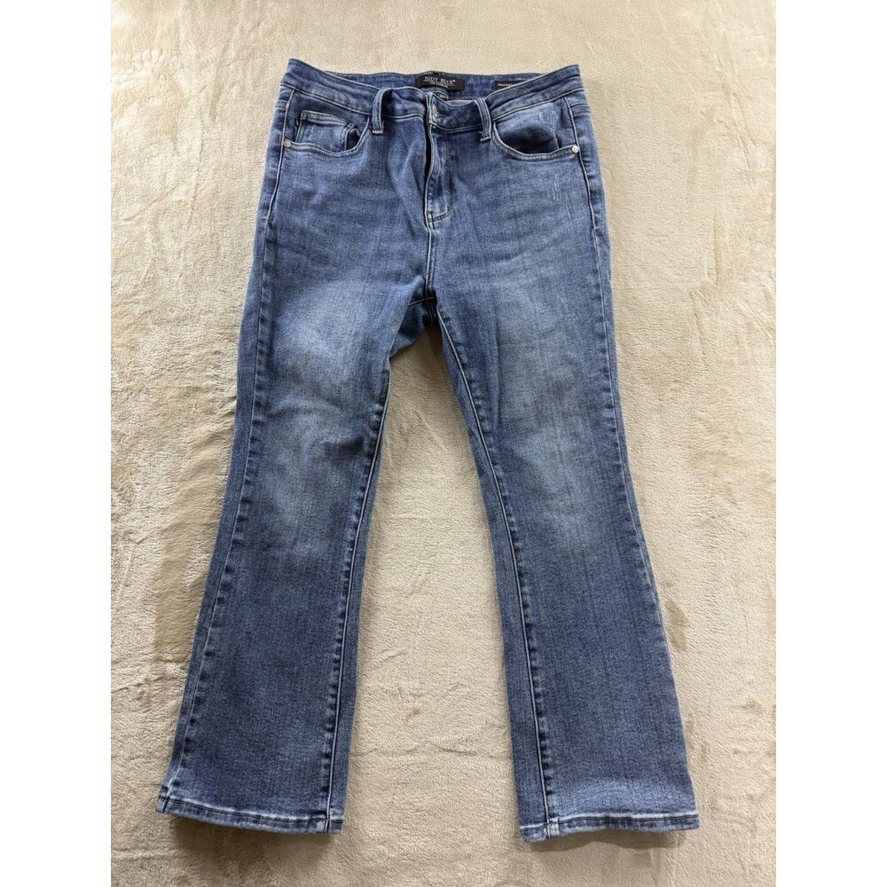 Judy Blue Cropped Bootcut Jeans Medium Wash Denim 13/31 JB88249 MD